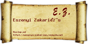 Eszenyi Zakariás névjegykártya